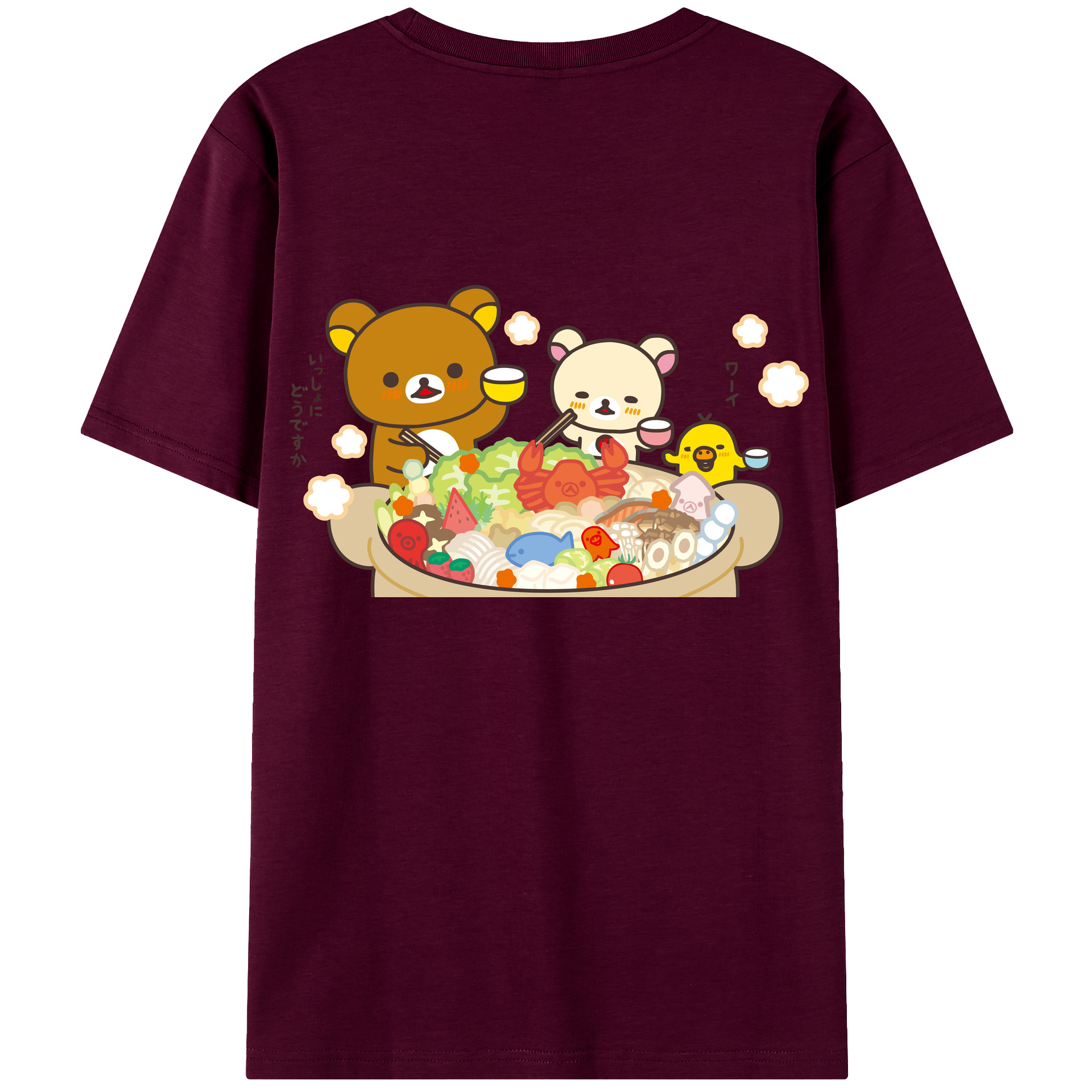 （画像用） リラックマ リラックマ キイロイトリ Rilakkuma Korilakkuma Kiiroitori レディース半袖Tシャツ(バックプリント)